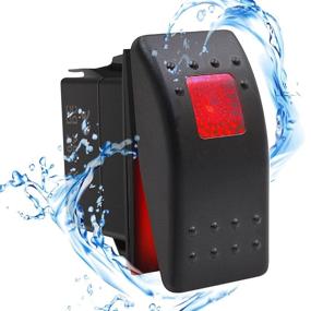 img 2 attached to KEING Waterproof Rocker Switch Toggle - ON/Off Red LED Light - 12V 20Amp 24V 10Amp, 3 Pin | Automotive, Marine, Boats, Trucks Trailers and More (2 Pack)