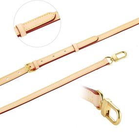 img 3 attached to 👜 Chic and Stylish Vachetta Leather Replacement Strap Set for Pochette Accessoires, Speedy Nano Noe, and More - Beige