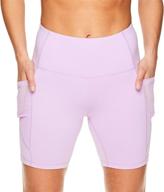 🩳 reebok women's compression running shorts - enhanced performance high waisted gym yoga & workout bike short - 7 inch inseam логотип