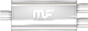 img 1 attached to 🚗 MagnaFlow 12268: 5in x 8in Oval Center/Dual Straight-Through Performance Muffler Exhaust with Satin Finish - Enhanced Sound and Power Performance