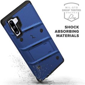 img 1 attached to ZIZO Bolt Series Samsung Galaxy Note 10 Case: Military-Grade Drop Protection with Kickstand, Belt Clip Holster & Lanyard - Blue/Black