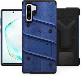 img 3 attached to ZIZO Bolt Series Samsung Galaxy Note 10 Case: Military-Grade Drop Protection with Kickstand, Belt Clip Holster & Lanyard - Blue/Black