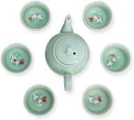 🍵 handcrafted chinese porcelain teapot and teacups with traditional painted designs logo