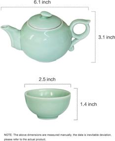 img 3 attached to 🍵 Handcrafted Chinese Porcelain Teapot and Teacups with Traditional Painted Designs