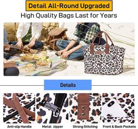img 2 attached to 🐆 HOMESPON Leopard Print Insulated Lunch Bag Tote Cooler with Pockets for Women, Men – Ideal for Work, Shopping, or Travel, Reusable