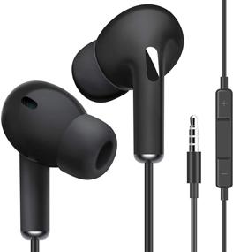 img 4 attached to 🎧 Wired Earbuds with Mic, Volume Control, and Noise Isolation - Powerful Bass Sound, Black"