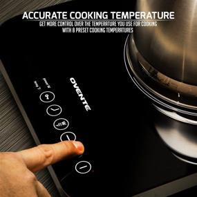 img 2 attached to 🔥 Ovente Electric Ceramic Induction Cooktop Burner with 8 Temperature Settings and LED Digital Display Panel - 1800 Watt, 7.3 Inch Portable Hot Plate, Black BG61B