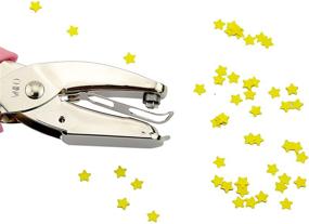 img 3 attached to 🌟 IZTOSS Handheld 1/4 Inch Hole Paper Punch Puncher: Stylish Pink Grip (Star) - Efficient and Versatile!