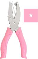 🌟 iztoss handheld 1/4 inch hole paper punch puncher: stylish pink grip (star) - efficient and versatile! logo