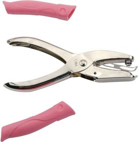 img 1 attached to 🌟 IZTOSS Handheld 1/4 Inch Hole Paper Punch Puncher: Stylish Pink Grip (Star) - Efficient and Versatile!