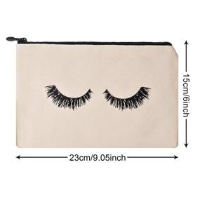 img 2 attached to 💼 ABOAT 12-Piece Eyelash Cosmetic Bags - Makeup Travel Pouches, Toiletry Bag Cases with Zipper for Women and Girls in White, Beige, and Pink