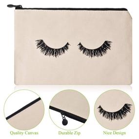 img 3 attached to 💼 ABOAT 12-Piece Eyelash Cosmetic Bags - Makeup Travel Pouches, Toiletry Bag Cases with Zipper for Women and Girls in White, Beige, and Pink