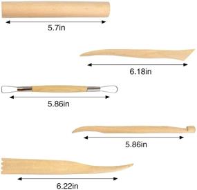 img 3 attached to Набор из 10 инструментов для глиняного творчества, моделирования из дерева для детей