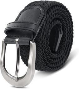 img 4 attached to Colors Braided Stretch Elastic Leather Women's Accessories in Belts