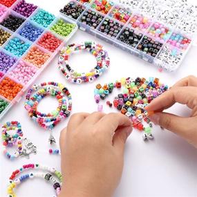 img 2 attached to 🎨 Creative Letter Beads Jewelry Making Kit: 5000pcs Colorful Mini Beads and Letter Beads in 24 Vibrant Colors - Perfect DIY Gift for Kids Age 5 and Up