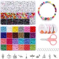 🎨 creative letter beads jewelry making kit: 5000pcs colorful mini beads and letter beads in 24 vibrant colors - perfect diy gift for kids age 5 and up logo