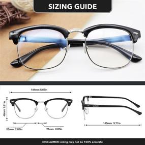 img 2 attached to 👓 NatVay Blue Light Blocking Glasses for Women and Men - Vintage Semi Rimless Design - Reduce Digital Eyestrain - for Computer, Gaming, Screens - No Prescription Needed