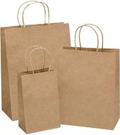 convenient brown paper bags with handles - 75 pcs assorted sizes for various needs - perfect for gifting, shopping, parties, and retail business logo
