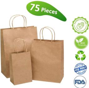 img 2 attached to Convenient Brown Paper Bags with Handles - 75 pcs Assorted Sizes for Various Needs - Perfect for Gifting, Shopping, Parties, and Retail Business