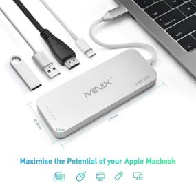 img 2 attached to 🔌 MINIX NEO Storage: 240GB USB-C Multiport SSD Storage Hub for Apple MacBook, with HDMI [4K @ 30Hz], USB 3.0, and Power Delivery