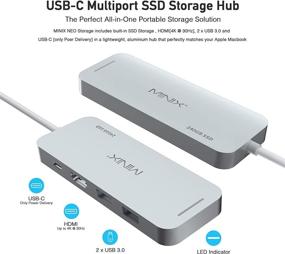 img 3 attached to 🔌 MINIX NEO Storage: 240 ГБ Универсальный накопитель с портом USB-C для Apple MacBook, с HDMI [4K @ 30 Гц], USB 3.0 и функцией доставки питания