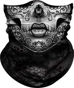 img 4 attached to 🧣 Multifunctional Headwear - Obacle Skull Face Mask for Men and Women for Dust, Wind, Sun Protection during Rave Festivals, Motorcycle Riding, Biker Fishing, Hunting, Outdoor Running - Seamless Bandana Tube Mask