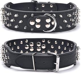 img 4 attached to Collar Adjustable Studded Collars Leather