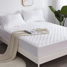 img 2 attached to 🛏️ Wamsound 100% Waterproof Queen Size Mattress Pad: Quilted Fitted Cover, Deep Pocket, Super Soft and Breathable Cooling Topper