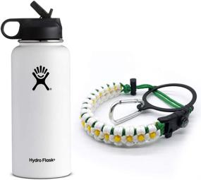 img 1 attached to 🚀 ALIENSX #1 Paracord Handle: Durable Strap for Hydro Flask Water Bottle - Ultimate Survival Carrier with Safety Ring and Carabiner - Fits 12 oz to 64 oz Wide Mouth Bottles