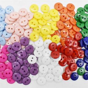 img 2 attached to 🌈 Vibrant Assorted Resin Buttons Set - 200pcs 10mm 10 Color Shirt Buttons for Sewing, Crafts, DIY Clothes & Scrapbooking