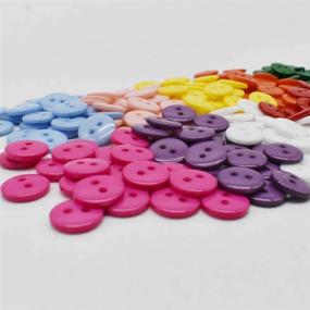 img 1 attached to 🌈 Vibrant Assorted Resin Buttons Set - 200pcs 10mm 10 Color Shirt Buttons for Sewing, Crafts, DIY Clothes & Scrapbooking