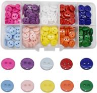 🌈 vibrant assorted resin buttons set - 200pcs 10mm 10 color shirt buttons for sewing, crafts, diy clothes & scrapbooking logo