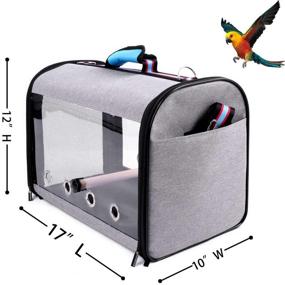 img 3 attached to 🐦 Ultimate Mobility and Comfort: GABraden Lightweight Bird Carriers for Travel - Portable Bird Travel Cage Suitcase (Blue)