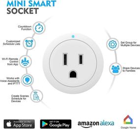 img 3 attached to 🔌 ESICOO Smart Plug - Alexa & Google Home Compatible, Certified for Echo – Supports 2.4G WiFi