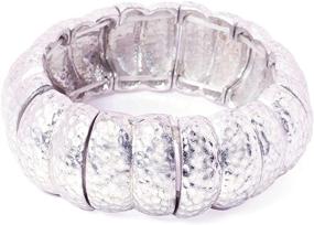 img 3 attached to 💃 Stretchable Richera Silver Plated Metal Bracelet for Party Wear - Enhanced SEO