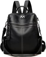 leather backpack convertible shoulder rucksack women's handbags & wallets for fashion backpacks logo