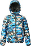 rokka&amp;rolla boys' reversible lightweight water resistant puffer jacket winter coat with hood logo