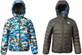 img 1 attached to Rokka&amp;Rolla Boys' Reversible Lightweight Water Resistant Puffer Jacket Winter Coat with Hood