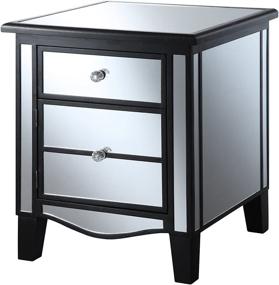 img 4 attached to Convenience Concepts Collection Mirrored Silver Furniture