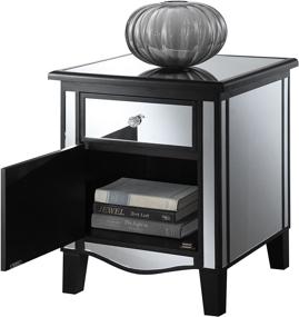 img 3 attached to Convenience Concepts Collection Mirrored Silver Furniture