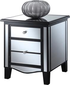 img 2 attached to Convenience Concepts Collection Mirrored Silver Furniture