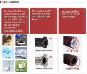 img 2 attached to PTNHZ Универсальный 8AN 45-градусный поворотный наконечник шланга для нейлоновой плетеной топливной магистрали Комплекты масляного охладителя шланга Адаптер шланга Анодированный алюминиевый сплав Черный 2 Pack