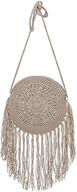 stylish van caro women's cotton crochet tassel shoulder purse - chic bohemian messenger bag logo