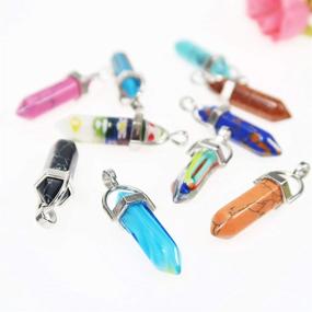 img 2 attached to TOAOB Multicolor Gemstone Hexagonal Pendants