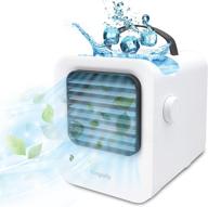 🌬️ portable rechargeable evaporative air conditioner with variable speeds, personal cooler fan with handle and battery for home, office, room, and outdoor use logo