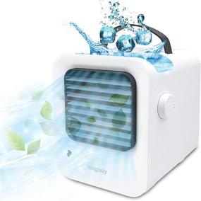 img 4 attached to 🌬️ Portable Rechargeable Evaporative Air Conditioner with Variable Speeds, Personal Cooler Fan with Handle and Battery for Home, Office, Room, and Outdoor Use