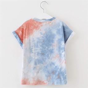 img 3 attached to 👚 Ashmyova Girls Casual Tunic Tops - Fashionable Girls Tie Dye Graffiti Print T-Shirt with Short Sleeves for Summer