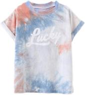 👚 ashmyova girls casual tunic tops - fashionable girls tie dye graffiti print t-shirt with short sleeves for summer logo