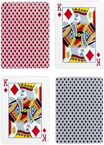 img 3 attached to 🃏 Brybelly 12 Decks: Set of Wide-Size, Regular Index Playing Cards - 6 Red/6 Blue, Plastic-Coated, Classic Poker Size