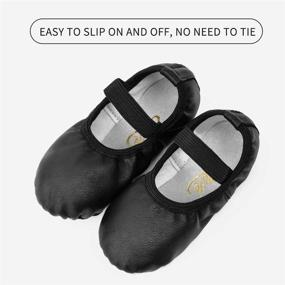 img 3 attached to Premium Genuine Leather Baby Ballet Slipper/Ballet 🩰 Shoes for Toddlers, Little Kids, and Big Kids